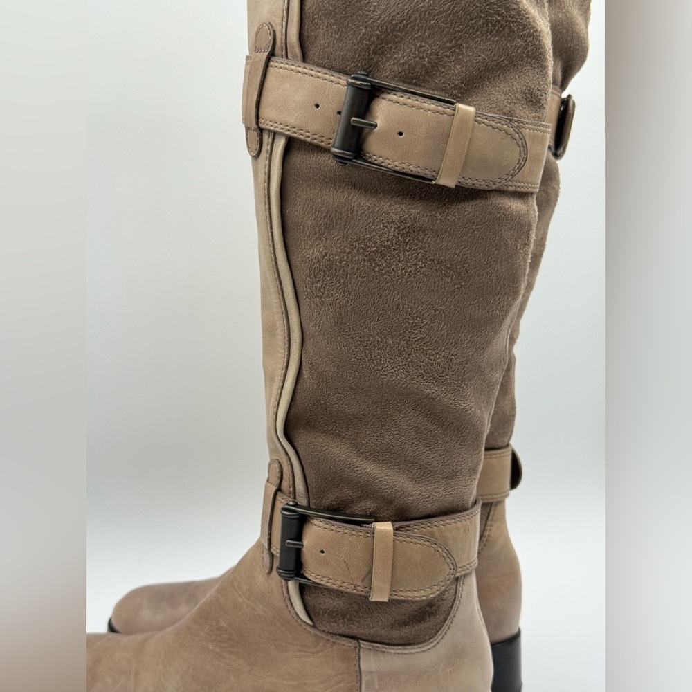 Cole Haan Riding Boots Leather Nike Air Avalon Tall Boots Taupe Leather 6B - Picture 16 of 16